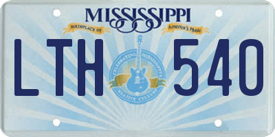 MS license plate LTH540