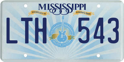 MS license plate LTH543