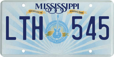 MS license plate LTH545
