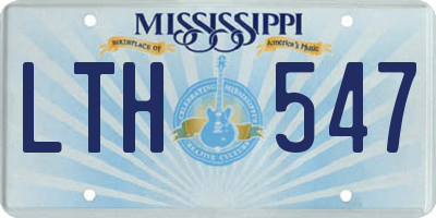 MS license plate LTH547