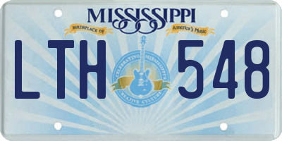 MS license plate LTH548