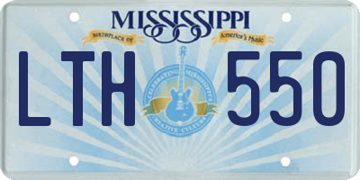 MS license plate LTH550