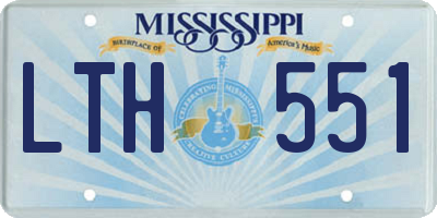 MS license plate LTH551