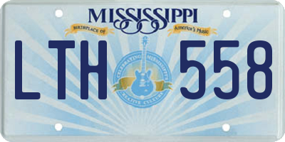 MS license plate LTH558