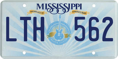 MS license plate LTH562