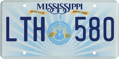 MS license plate LTH580