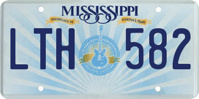 MS license plate LTH582