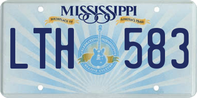MS license plate LTH583
