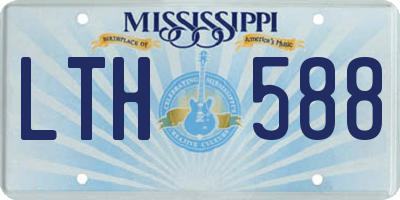 MS license plate LTH588