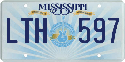 MS license plate LTH597