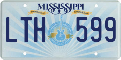 MS license plate LTH599