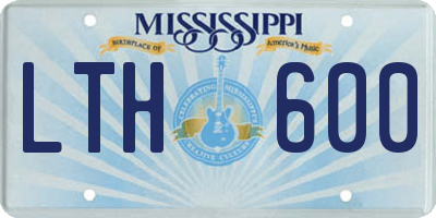 MS license plate LTH600