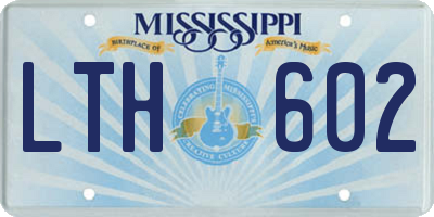 MS license plate LTH602