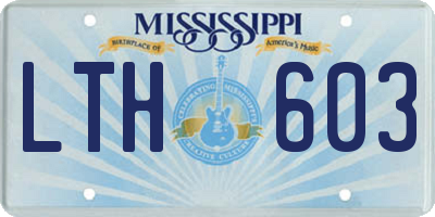 MS license plate LTH603