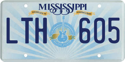 MS license plate LTH605