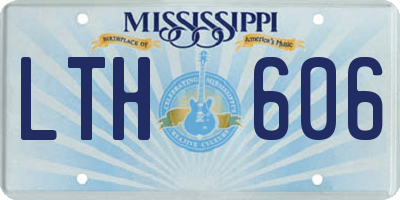 MS license plate LTH606