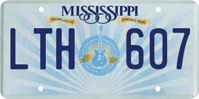 MS license plate LTH607