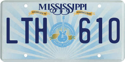 MS license plate LTH610