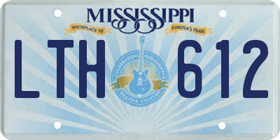 MS license plate LTH612