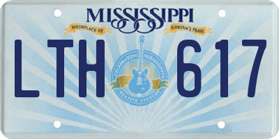 MS license plate LTH617