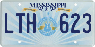 MS license plate LTH623