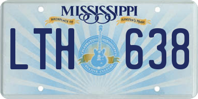 MS license plate LTH638