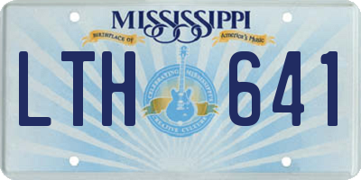 MS license plate LTH641