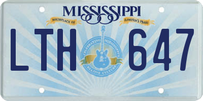 MS license plate LTH647
