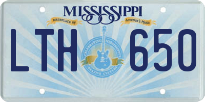 MS license plate LTH650
