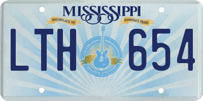 MS license plate LTH654