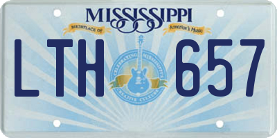 MS license plate LTH657
