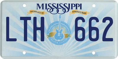 MS license plate LTH662