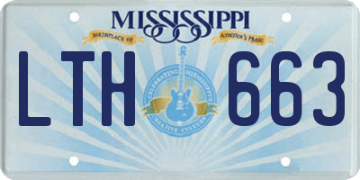 MS license plate LTH663