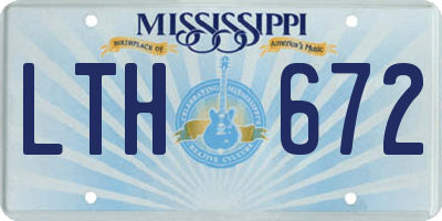 MS license plate LTH672