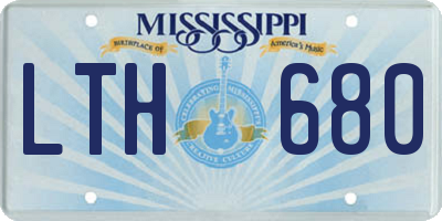 MS license plate LTH680
