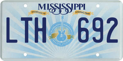 MS license plate LTH692
