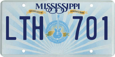 MS license plate LTH701