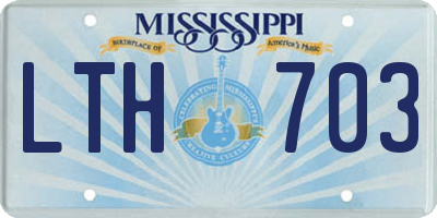 MS license plate LTH703