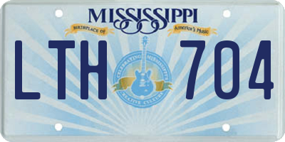 MS license plate LTH704