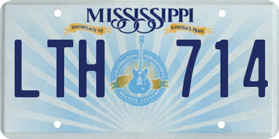 MS license plate LTH714