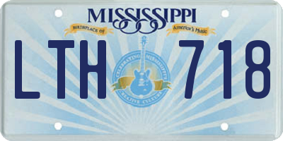 MS license plate LTH718