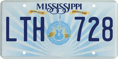 MS license plate LTH728