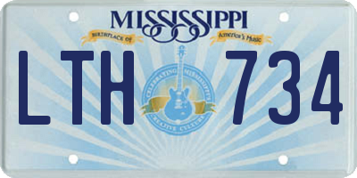 MS license plate LTH734