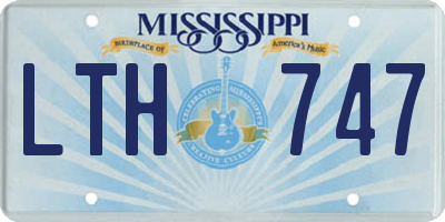 MS license plate LTH747