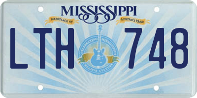 MS license plate LTH748