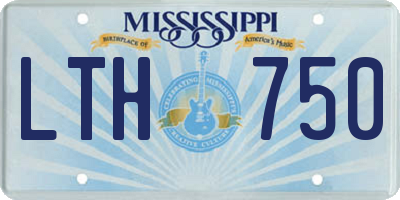 MS license plate LTH750