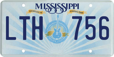 MS license plate LTH756