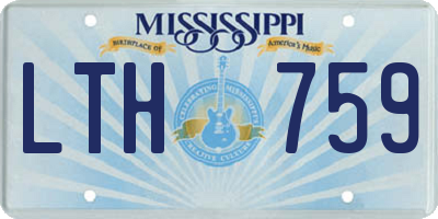 MS license plate LTH759