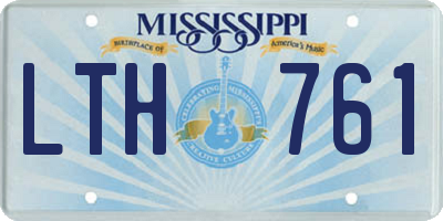 MS license plate LTH761