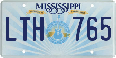 MS license plate LTH765
